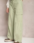 hello miss Pantaloni Verde de bumbac cu elastic la glezne Moye