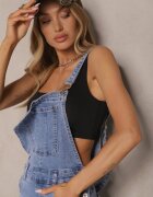 hello miss Rochie Albastră tip Salopetă din bumbac ajustabilă la bretele Nelhira