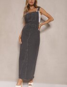 hello miss Rochie Gri închis tip salopetă cu șliț decorativ Ralhira