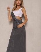 hello miss Rochie Gri închis tip salopetă cu șliț decorativ Ralhira