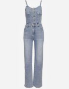 hello miss Salopetă Albastră din denim de bumbac cu picioare drepte cu bretele Naslwen