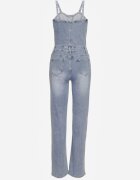 hello miss Salopetă Albastră din denim de bumbac cu picioare drepte cu bretele Naslwen