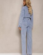 hello miss Salopetă Denim Albastră din Bumbac cu Nasturi și Buzunare cu Clapete Starah