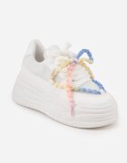 ideal Adidași Albi pe Platformă cu Mărgele Amovanna