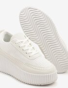 ideal Adidași Albi pe Platformă Embosată cu Cusături Decorative Faloviela