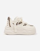 ideal Adidași bej și leopard în stil Streetwear pe platformă reliefată cu sclipici Mailienne