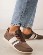 ideal Adidași Maro în Stilul Tenișilor Clasici cu Încrețituri la Spate Aiglise