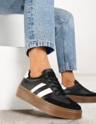 ideal Adidași Negri Decorați cu Dungi Sovresia