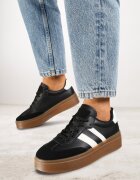 ideal Adidași Negri Decorați cu Dungi Sovresia