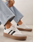 ideal Adidași Teniși Alb-Negru Decorați cu Dungi Sovresia