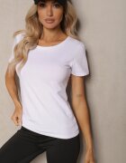 ideal Biały Klasyczny T-shirt z Bawełny Bilena