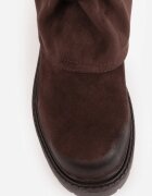 ideal Botine biker cu carâmb stratificat decorate cu două curele și catarame Cressa Maro