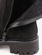 ideal Botine chunky cu talpă joasă (tip chelsea) cu textură de căprioară pe talpă cu profil Niona Negre