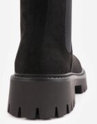 ideal Botine chunky cu talpă joasă (tip chelsea) cu textură de căprioară pe talpă cu profil Niona Negre