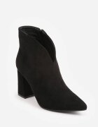 ideal Botine cu toc gros și decupaj în V în stil elegant Soffias Negre