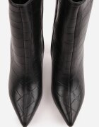 ideal Botine cu toc stiletto în stil elegant cu embosare croco Ravlian Negre
