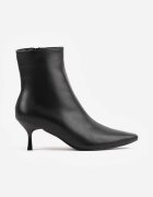 ideal Botine cu toc stiletto tip kitten heel Crisil Negre