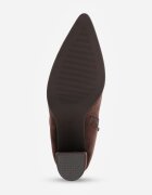 ideal Botine încrețite cu toc gros Koleta Bej Maro
