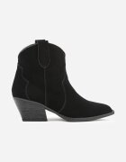 ideal Botine Negre Cowboy cu Toc Conic din Piele Naturală Liravetta