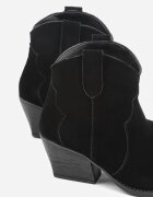 ideal Botine Negre Cowboy cu Toc Conic din Piele Naturală Liravetta