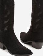 ideal Botine Negre cu Toc Conic în Stil Western decorate cu Motive Geometrice Latiresa