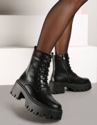 ideal Botine Negre în stil worker cu platformă masivă Aidana