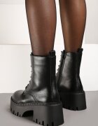 ideal Botine Negre în stil worker cu platformă masivă Aidana
