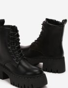 ideal Botine Negre în stil worker cu platformă masivă Aidana