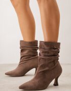 ideal Botine pe toc stiletto tip slouchy Emmanuella Bej închis