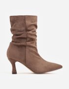 ideal Botine pe toc stiletto tip slouchy Emmanuella Bej închis