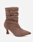ideal Botine pe toc stiletto tip slouchy Emmanuella Bej închis