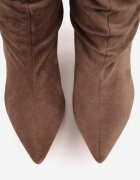 ideal Botine pe toc stiletto tip slouchy Emmanuella Bej închis