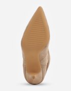 ideal Botine Slouchy cu toc stiletto din imitație de piele întoarsă cu ochiuri metalice decorative Tallie Bej închis
