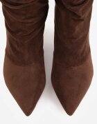 ideal Botine Slouchy cu toc stiletto din imitație de piele întoarsă cu ochiuri metalice decorative Tallie Maro