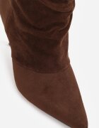 ideal Botine Slouchy cu toc stiletto din imitație de piele întoarsă cu ochiuri metalice decorative Tallie Maro