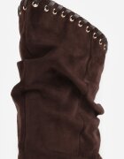 ideal Botine Slouchy cu toc stiletto din imitație de piele întoarsă cu ochiuri metalice decorative Tallie Maro