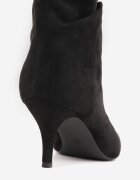 ideal Botine Slouchy cu toc stiletto din imitație de piele întoarsă cu ochiuri metalice decorative Tallie Negre