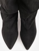 ideal Botine Slouchy din imitație de piele întoarsă cu fronseu pe toc Con Utussa Negre