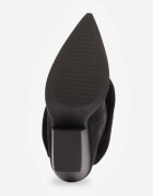 ideal Botine Slouchy din imitație de piele întoarsă cu fronseu pe toc Con Utussa Negre