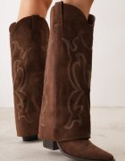 ideal Ciocate cu carâmbul răsfrânt pe toc conic cu cusături decorative Vava Maro