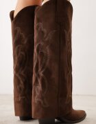 ideal Ciocate cu carâmbul răsfrânt pe toc conic cu cusături decorative Vava Maro