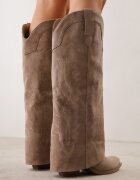 ideal Ciocate cu toc conic cu carâmb răsucit cu nituri și broderie Selopa Bej închis
