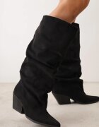 ideal Ciocate cu toc conic și gambă fronsată Vecova Negre