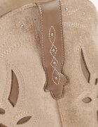 ideal Cizme de cowboy cu carâmb care imită piciorul cu zirconii decorative pe toc Anemona Bej închis