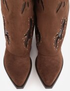 ideal Cizme de cowboy cu carâmb care imită piciorul cu zirconii decorative pe toc Anemona Maro