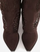 ideal Cizme de cowboy cu carâmb care imită piciorul cu zirconii decorative pe toc Anemona Maro