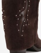 ideal Cizme de cowboy cu carâmb care imită piciorul cu zirconii decorative pe toc Anemona Maro