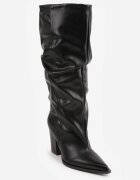 ideal Cizme elegante cu toc și carâmb fronsat Tumba Negre