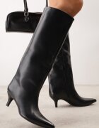 ideal Cizme simple pe toc mic cu vârf ascuțit în stil elegant Chasho Negre