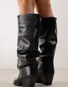 ideal Cizme Slouchy cu toc conic și vârf ascuțit Ilena Negre
